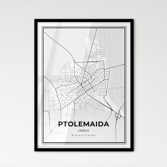 Ptolemaida Greece - Scandinavian Style City Map for Modern Home Decor