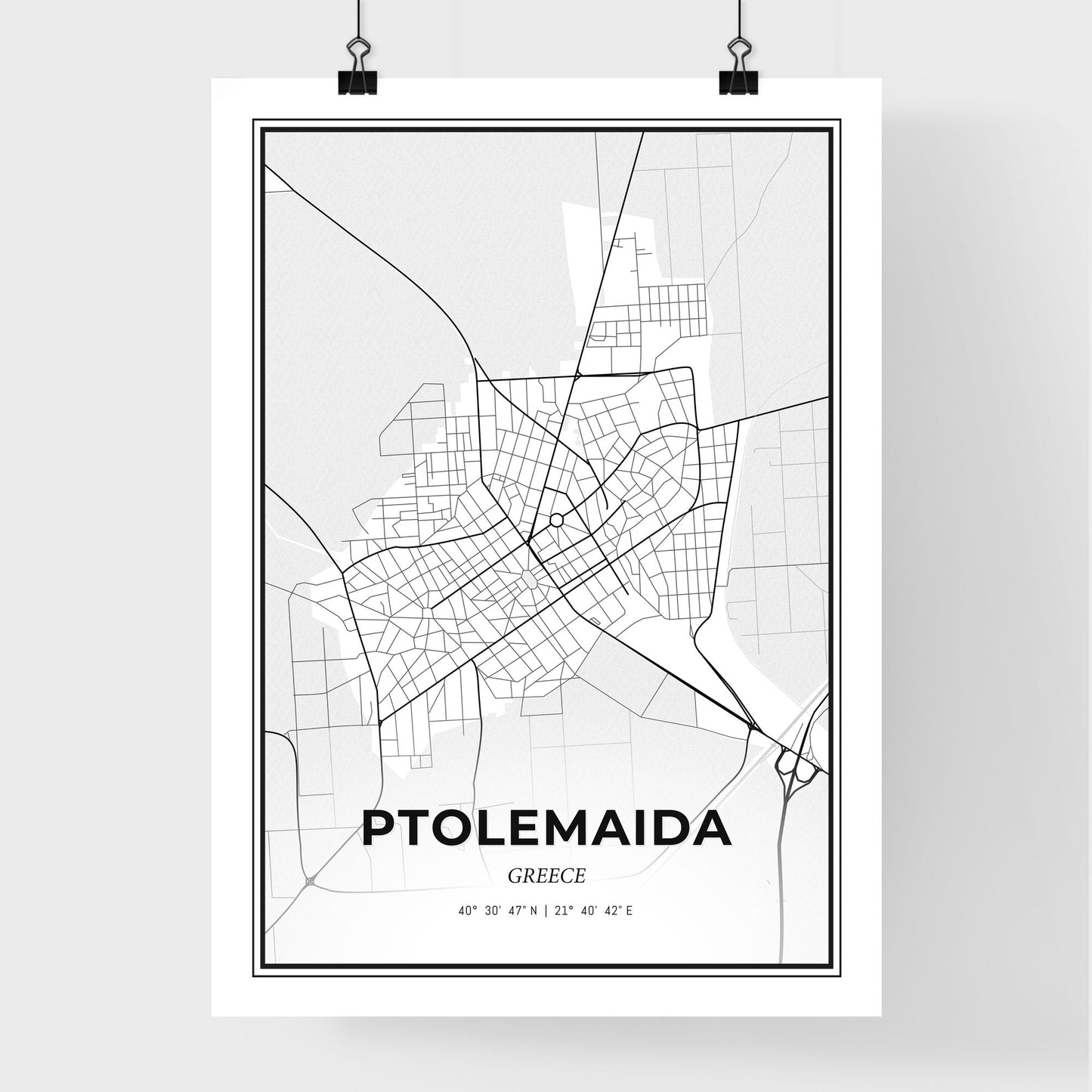 Ptolemaida Greece - Premium City Map Poster