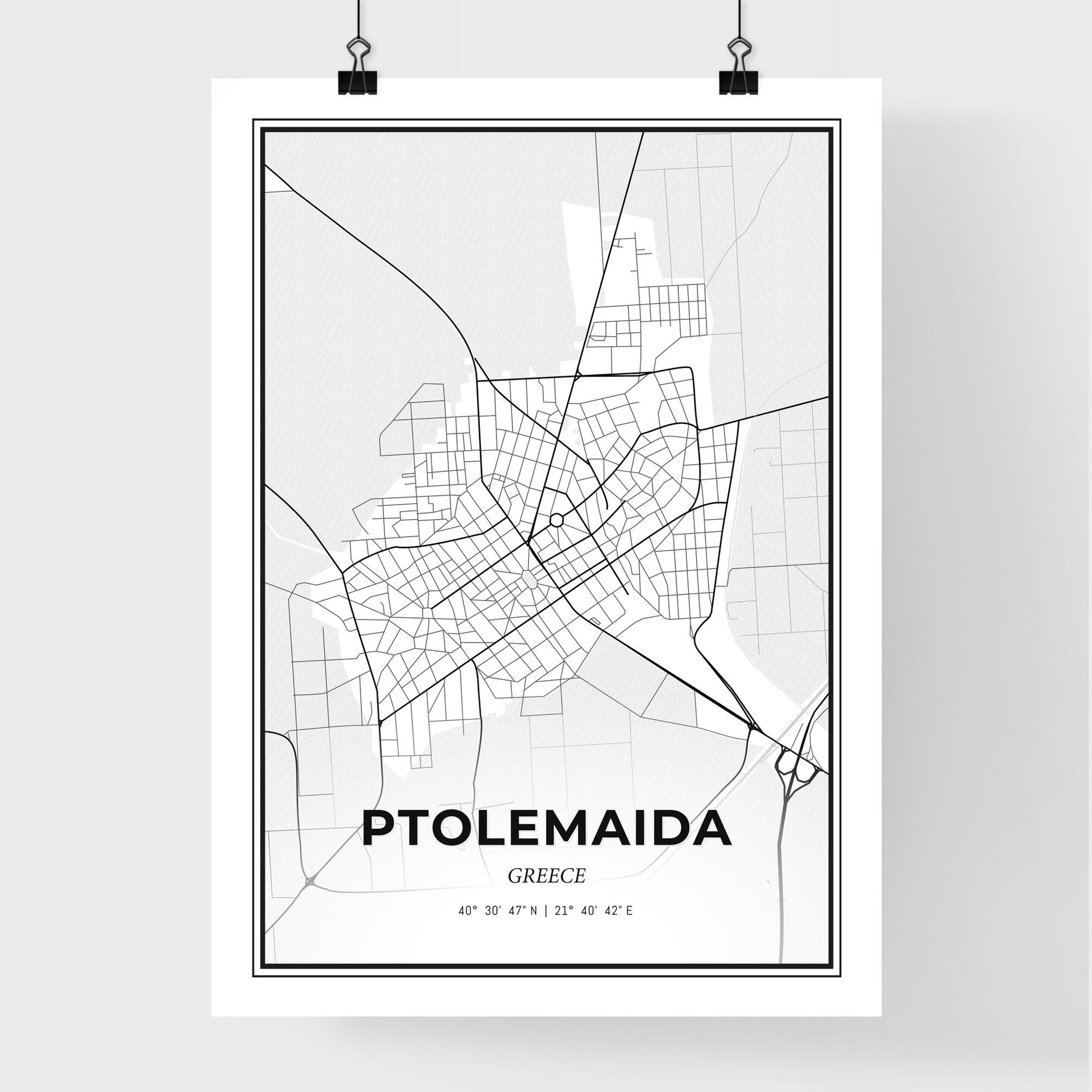 Ptolemaida Greece - Premium City Map Poster