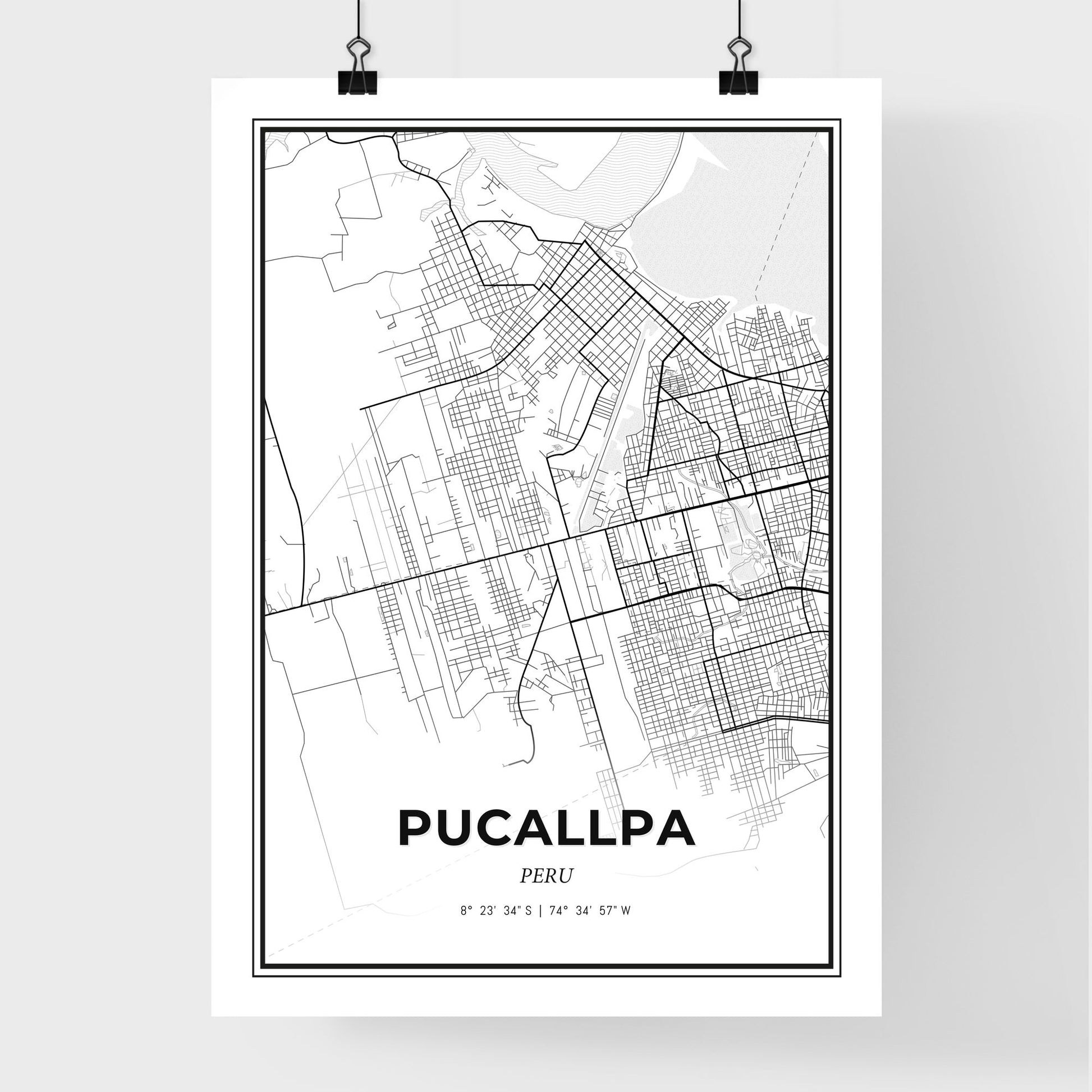 Pucallpa Peru - Premium City Map Poster