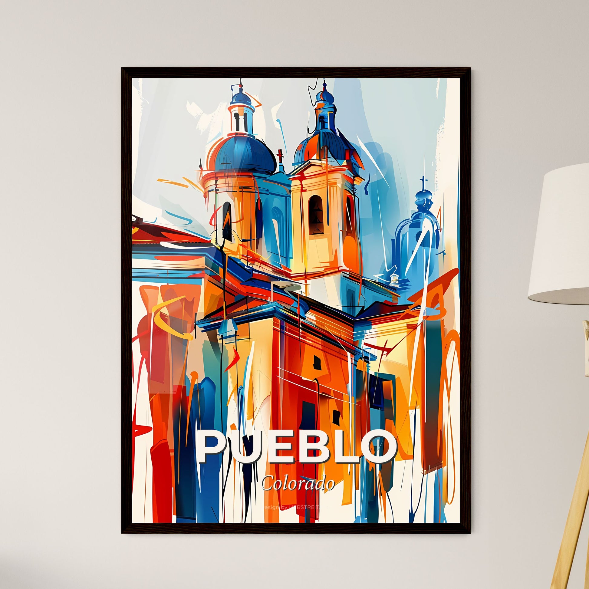 Vibrant Pueblo, Colorado - A Painting Of A Building With A Dome Shaped Roof