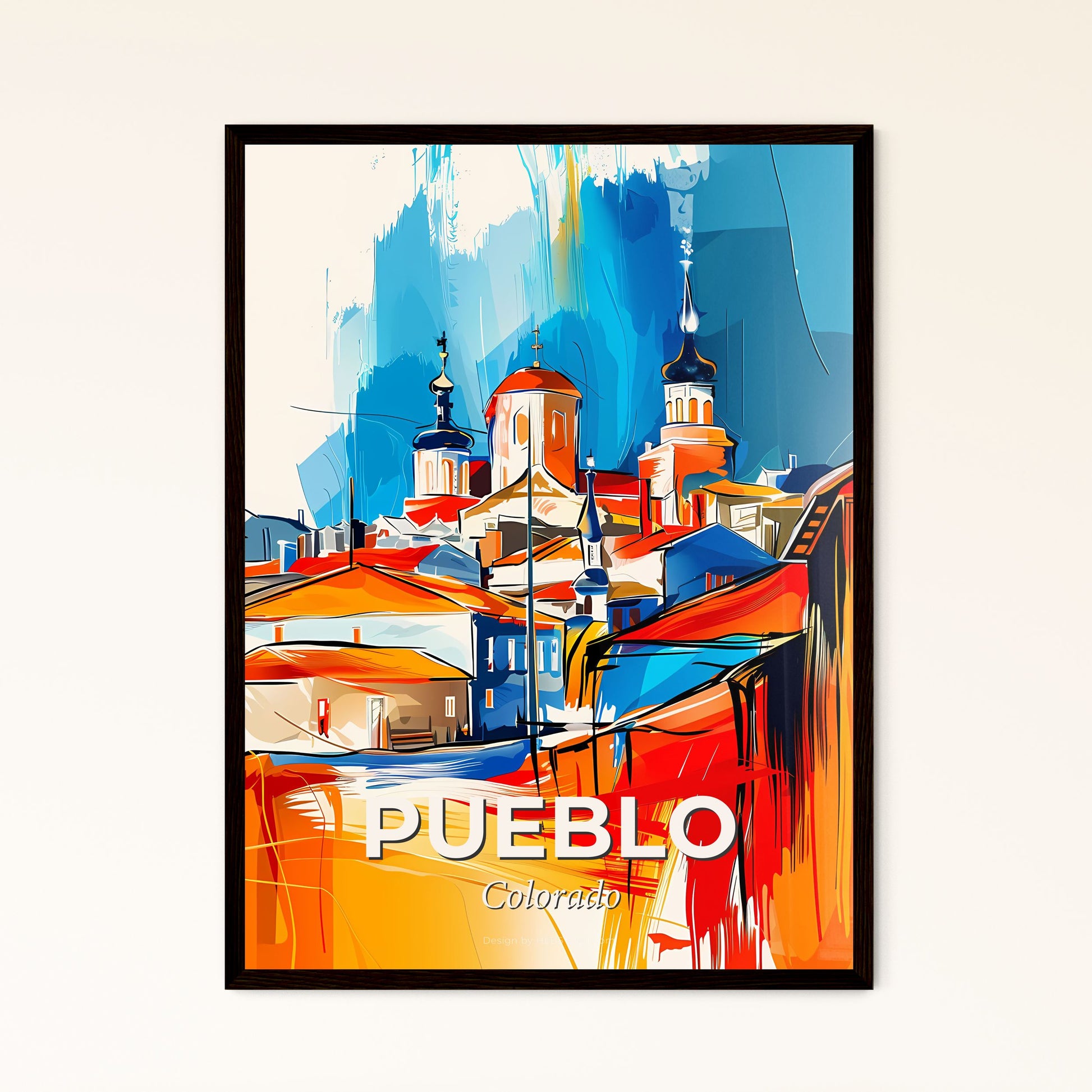 Vibrant Pueblo, Colorado - A Painting Of A City