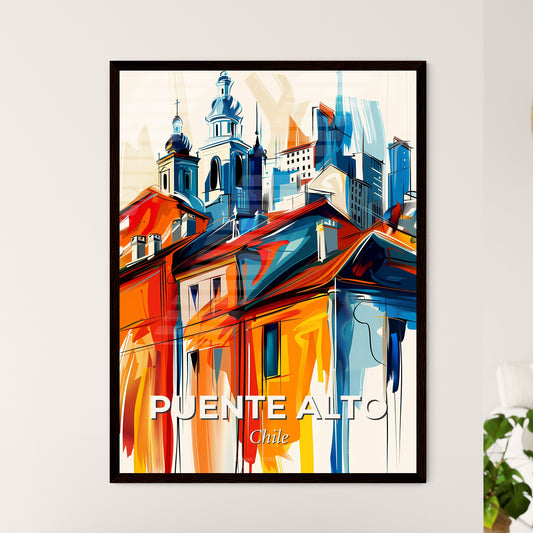 Vibrant Puente Alto, Chile - A Painting Of A Building With Towers And Buildings