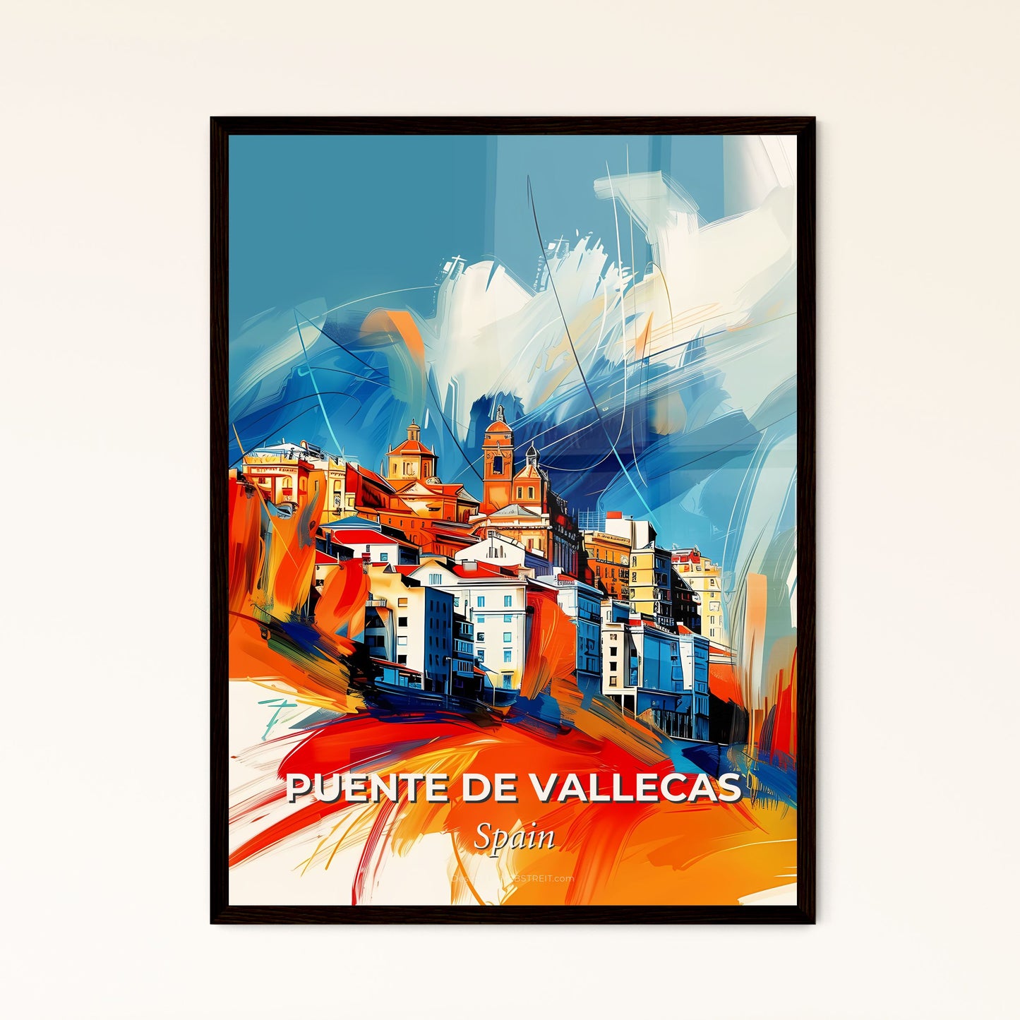 Vibrant Puente De Vallecas, Spain - A Painting Of A City