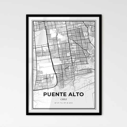 Puente Alto Chile - Scandinavian Style City Map for Modern Home Decor