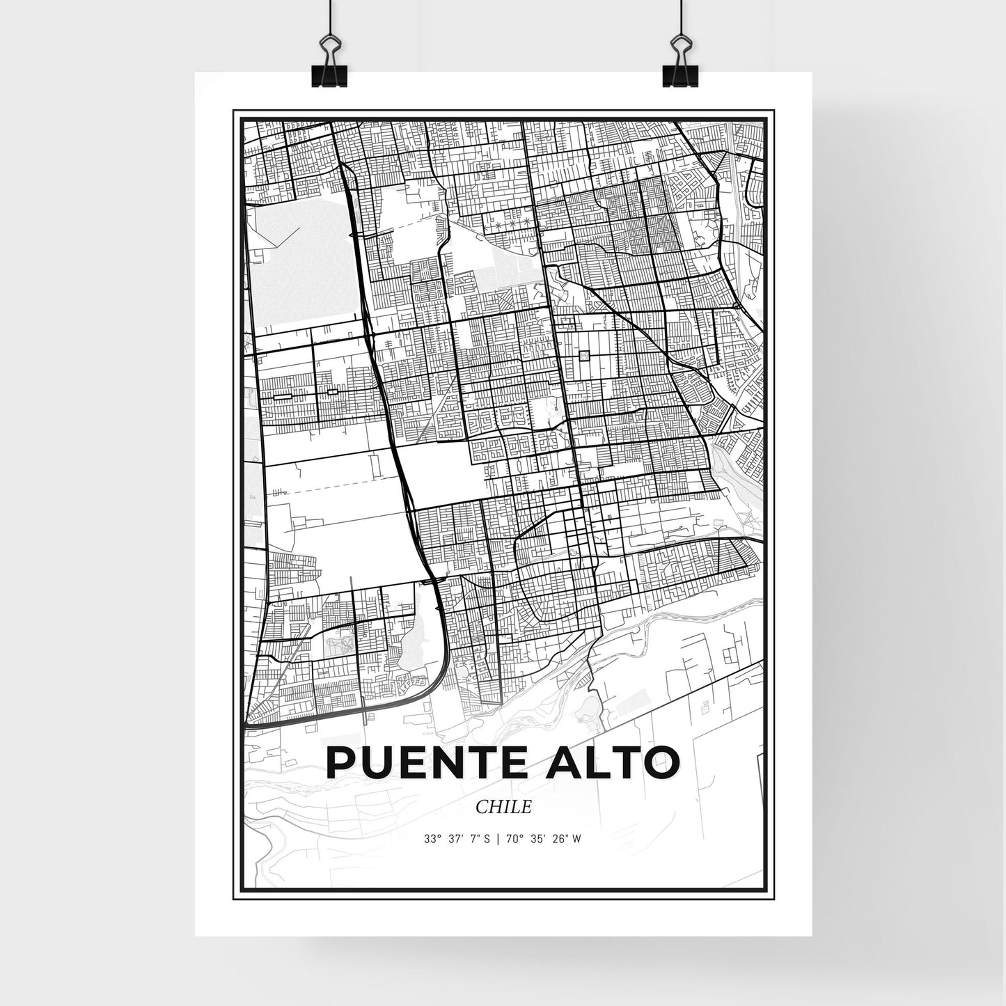 Puente Alto Chile - Premium City Map Poster