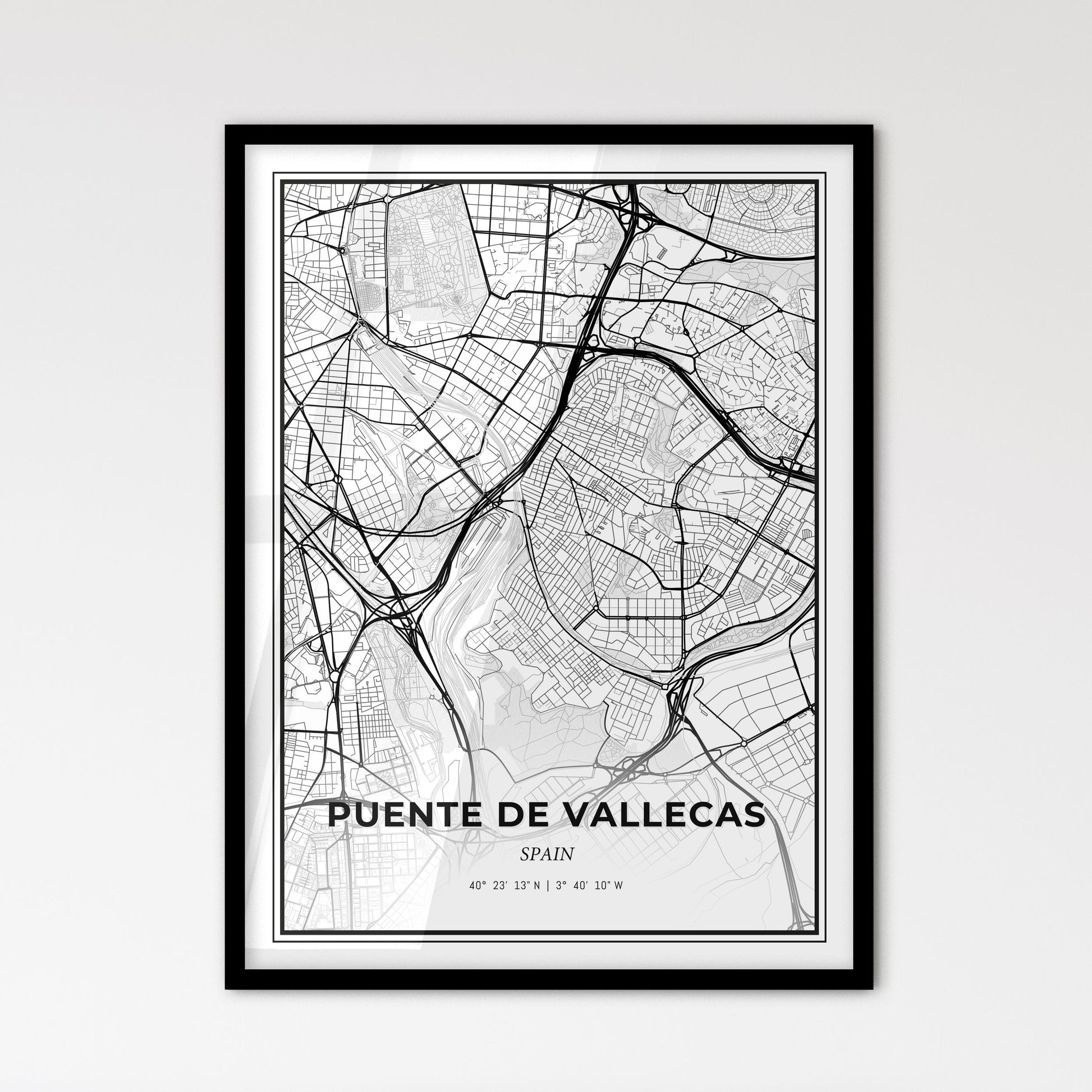 Puente de Vallecas Spain - Scandinavian Style City Map for Modern Home Decor