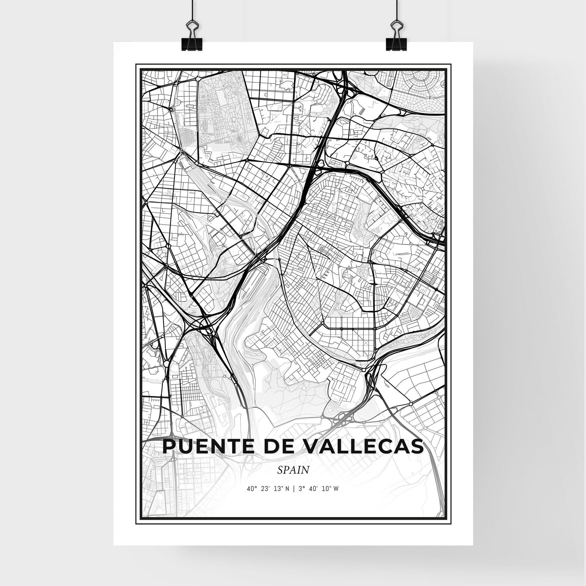 Puente de Vallecas Spain - Premium City Map Poster