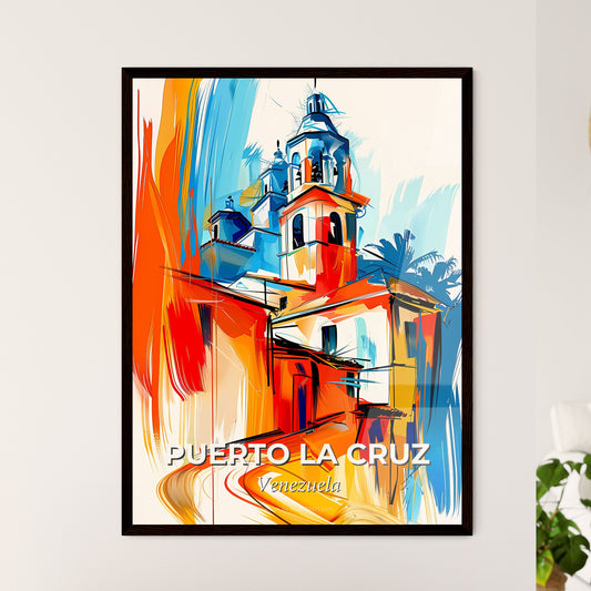 Vibrant Puerto La Cruz, Venezuela - A Painting Of A Building With A Cross On Top