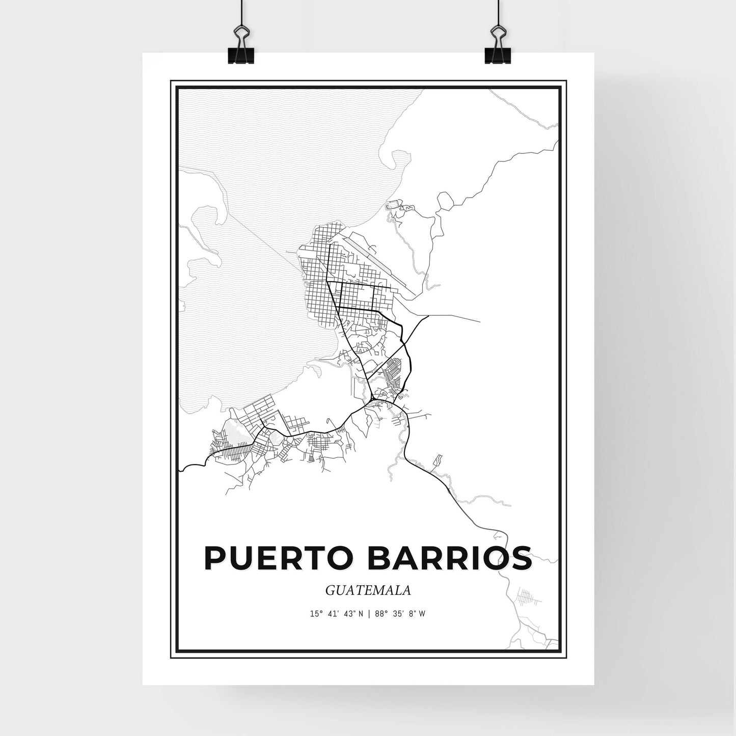 Puerto Barrios Guatemala - Premium City Map Poster