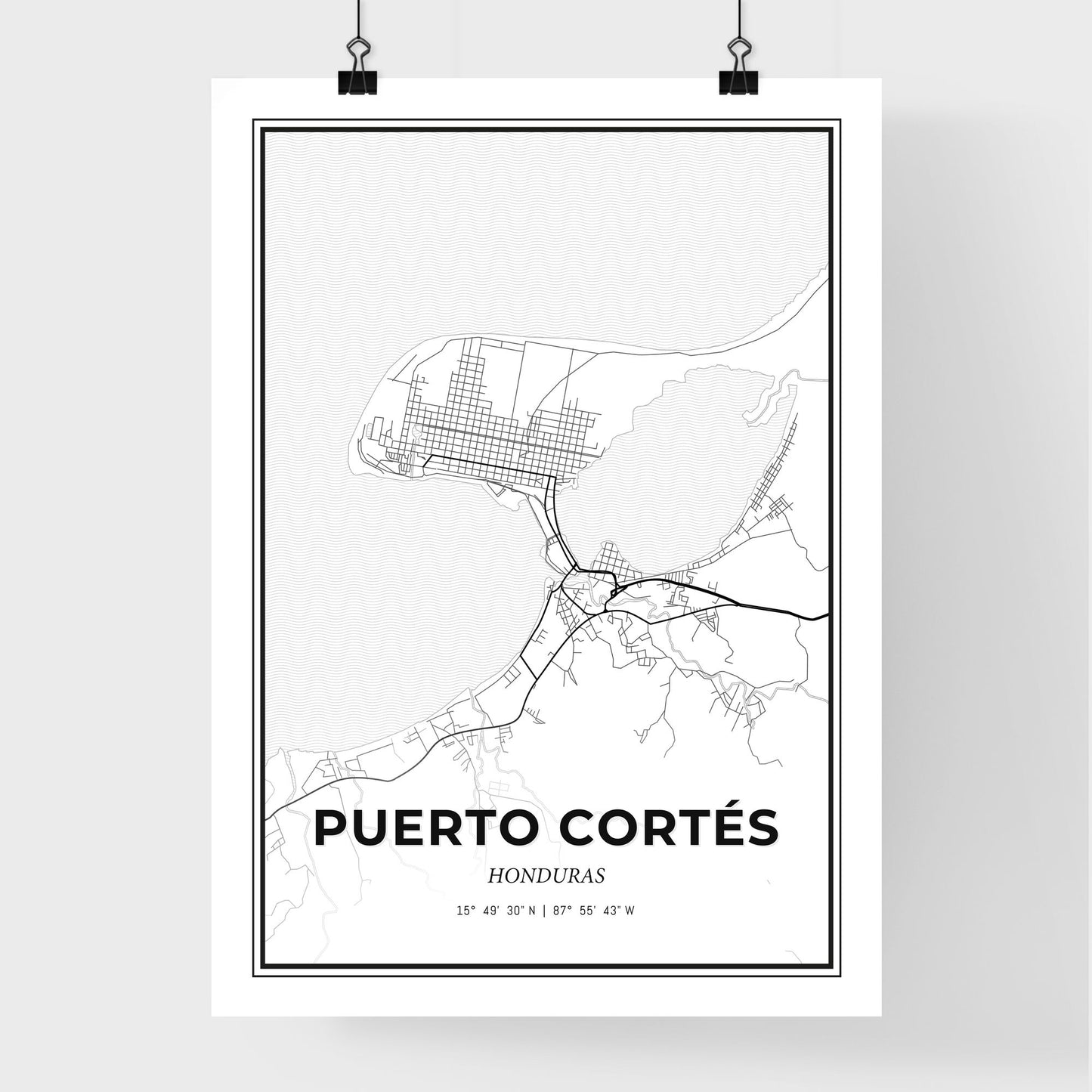 Puerto Cortés Honduras - Premium City Map Poster