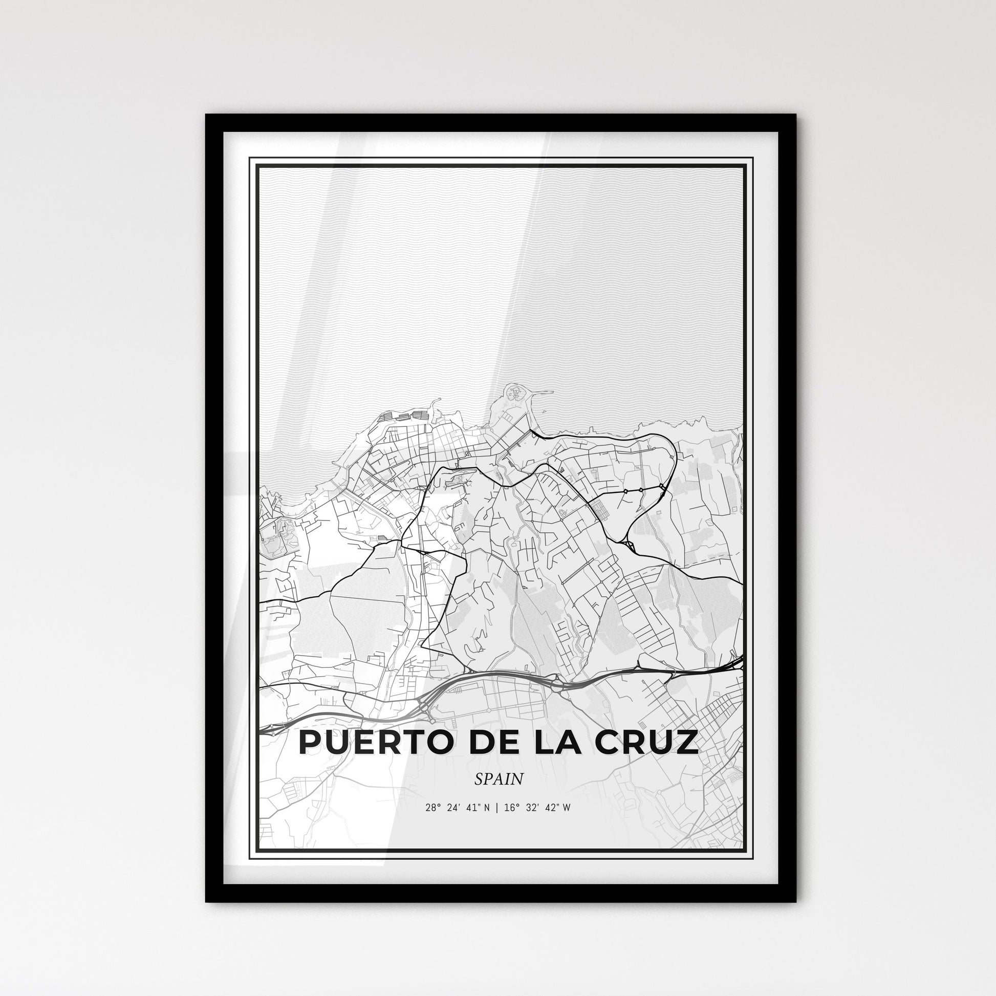 Puerto de la Cruz Spain - Scandinavian Style City Map for Modern Home Decor