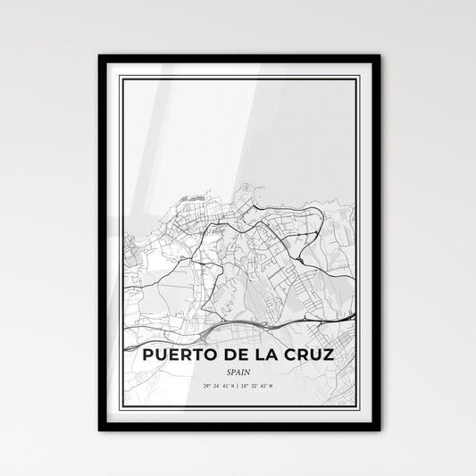 Puerto de la Cruz Spain - Scandinavian Style City Map for Modern Home Decor