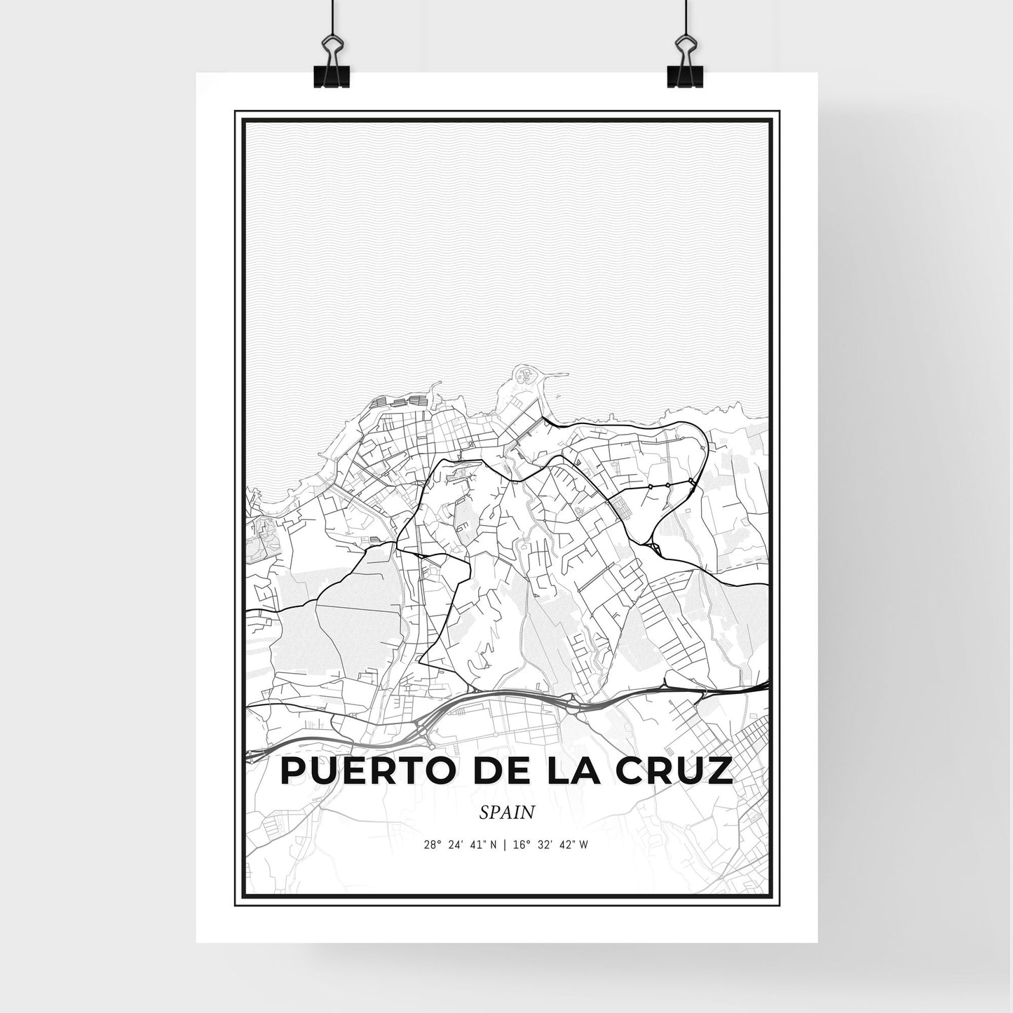 Puerto de la Cruz Spain - Premium City Map Poster