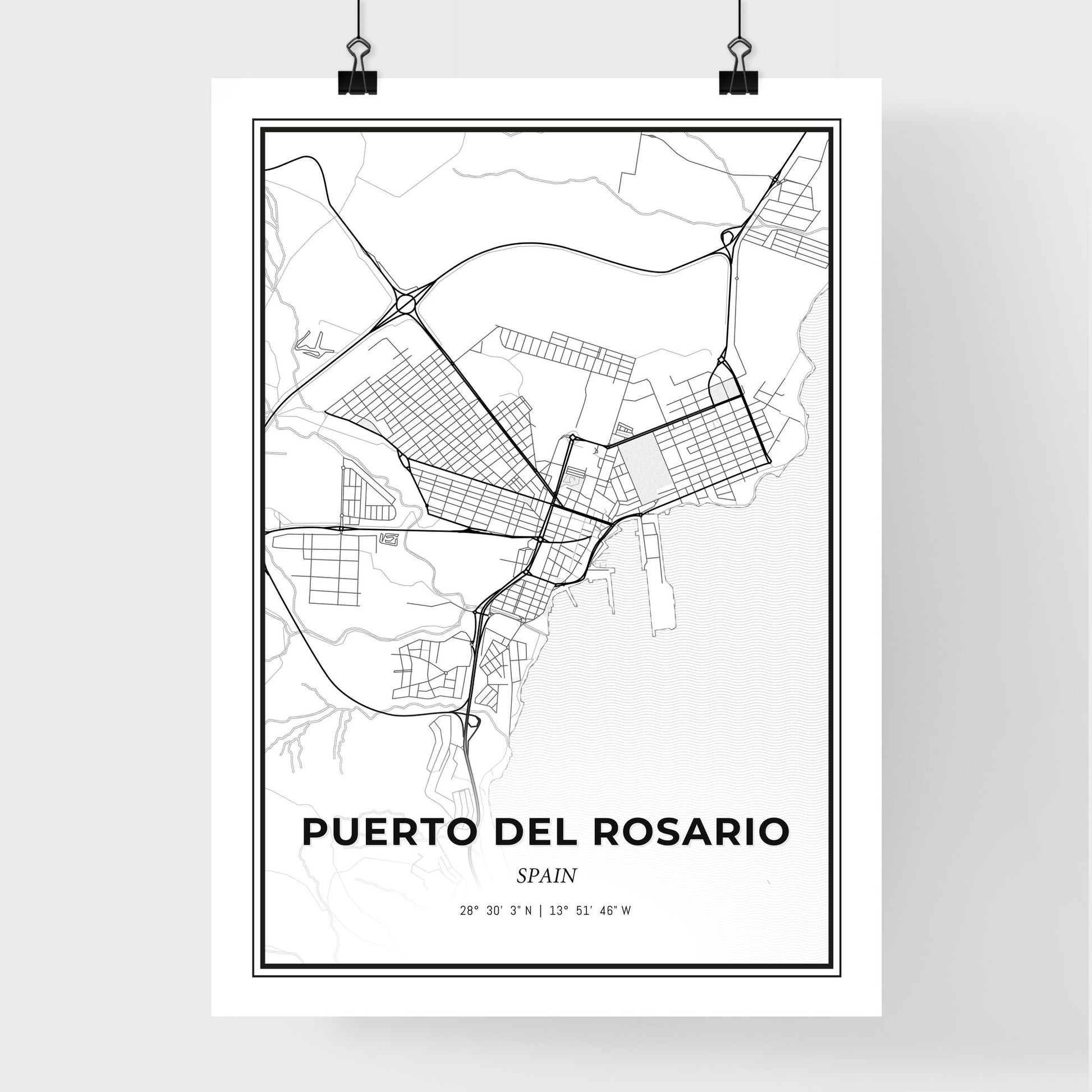 Puerto del Rosario Spain - Premium City Map Poster