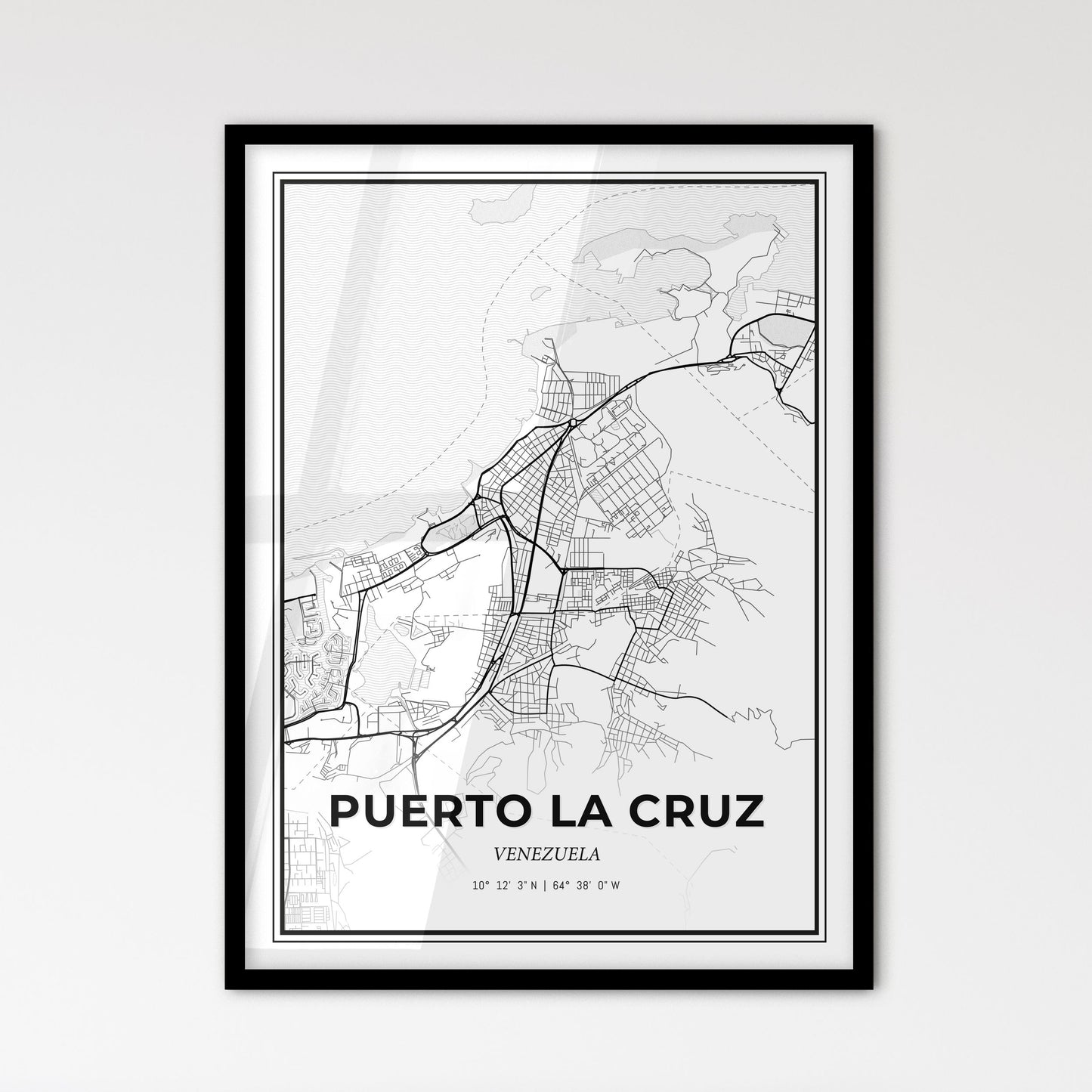 Puerto La Cruz Venezuela - Scandinavian Style City Map for Modern Home Decor