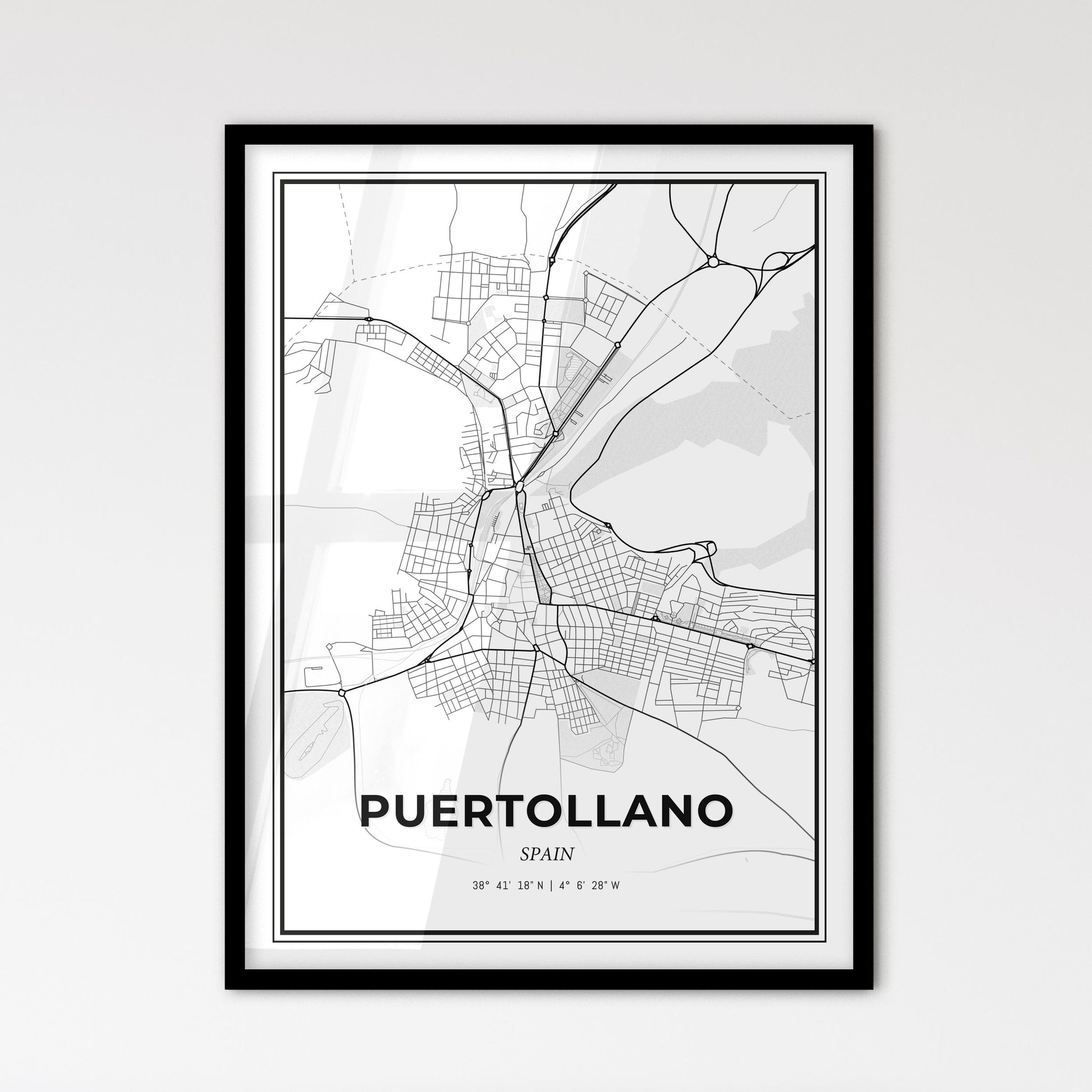 Puertollano Spain - Scandinavian Style City Map for Modern Home Decor