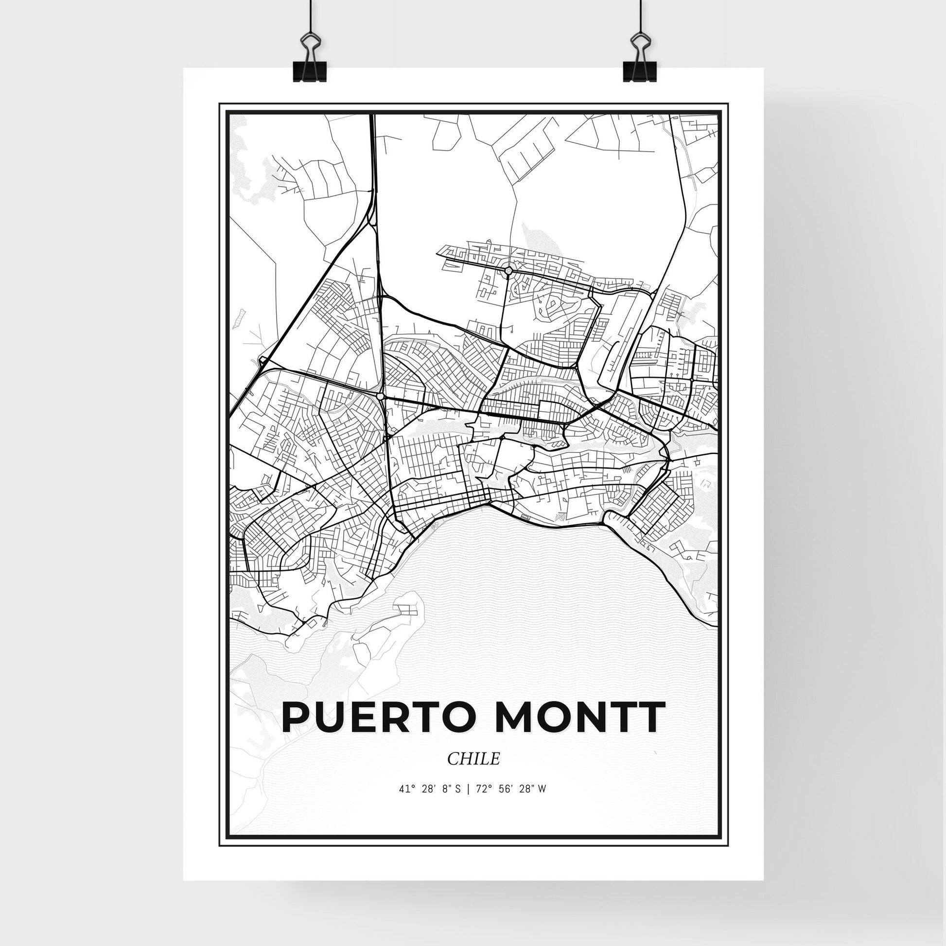 Puerto Montt Chile - Premium City Map Poster