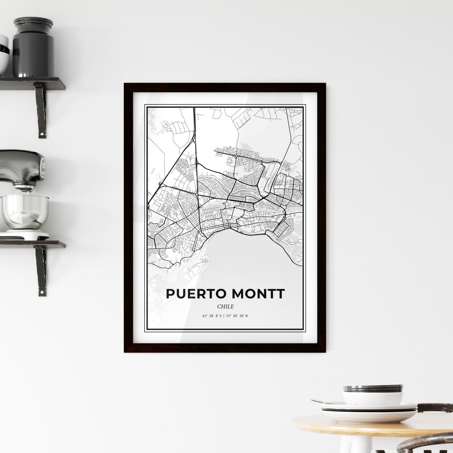 Puerto Montt Chile - Minimal City Map