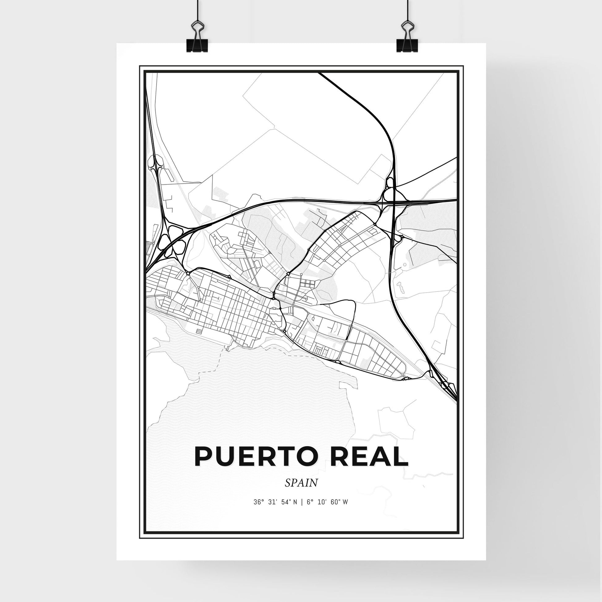 Puerto Real Spain - Premium City Map Poster