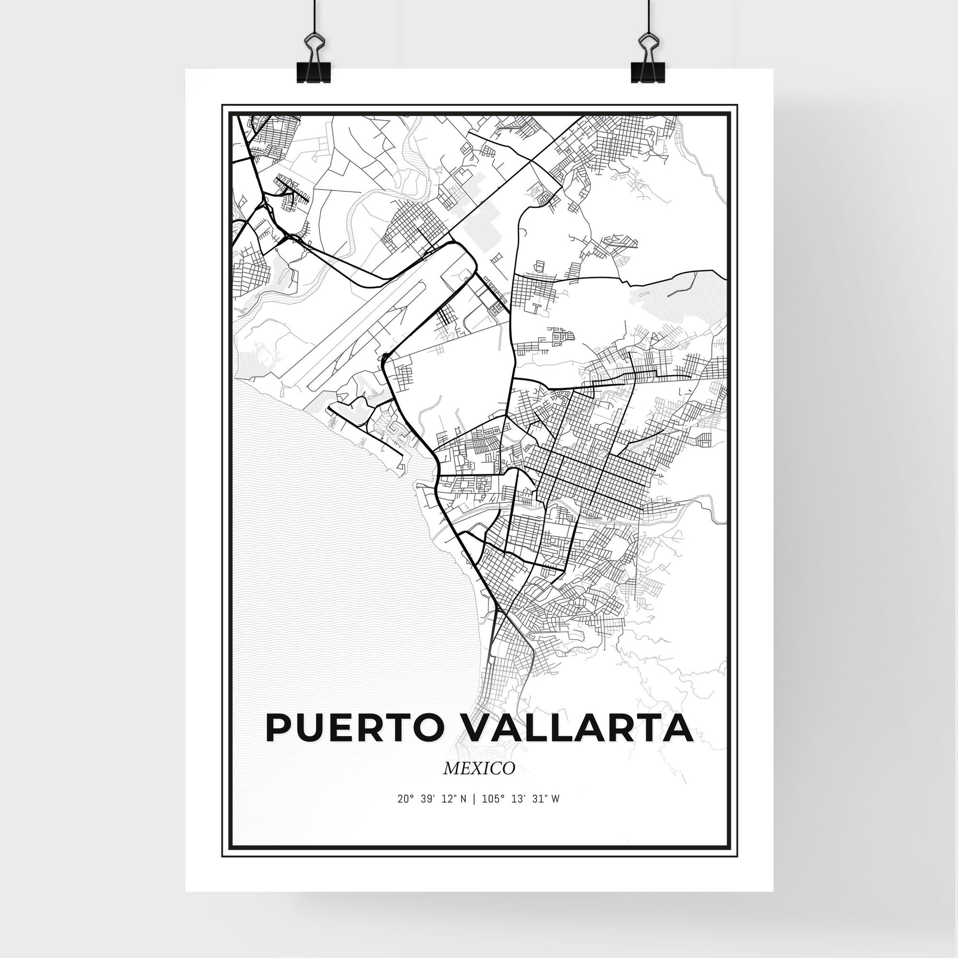 Puerto Vallarta Mexico - Premium City Map Poster