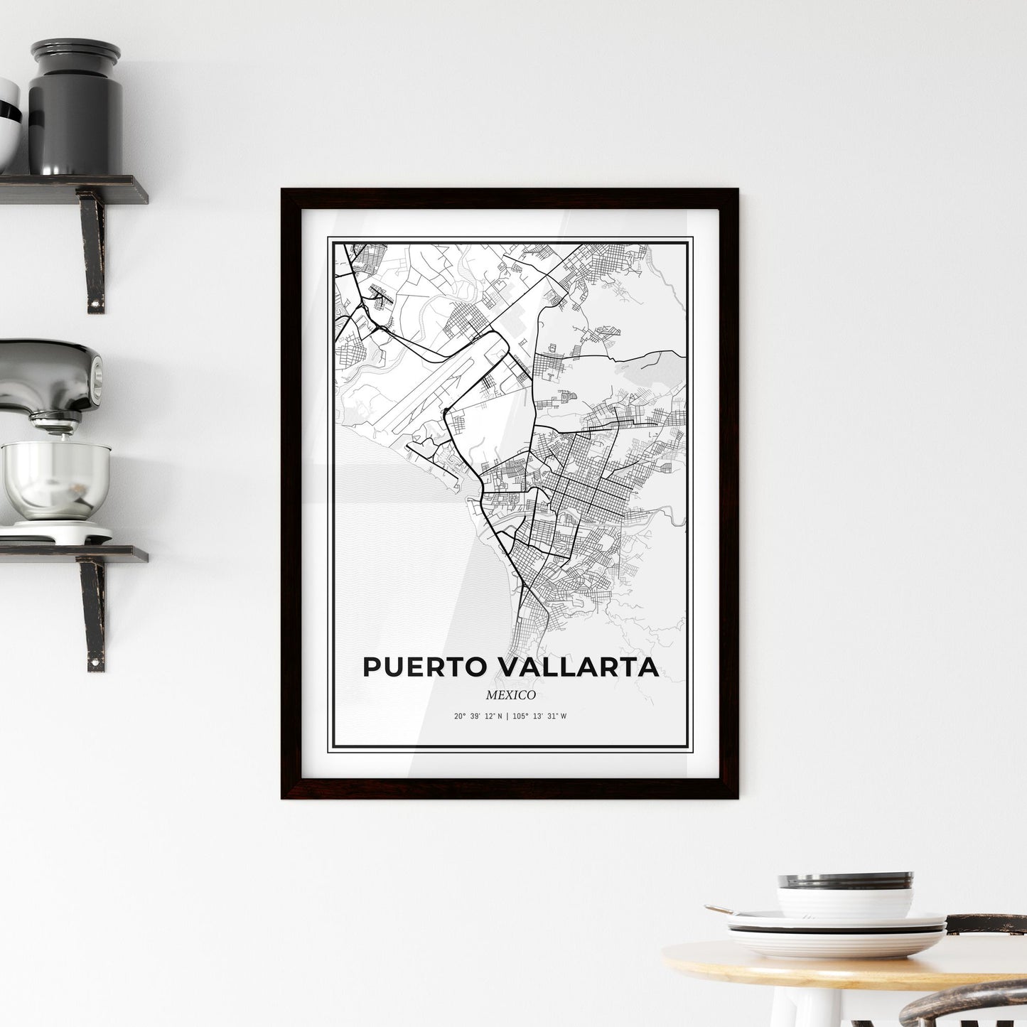 Puerto Vallarta Mexico - Minimal City Map