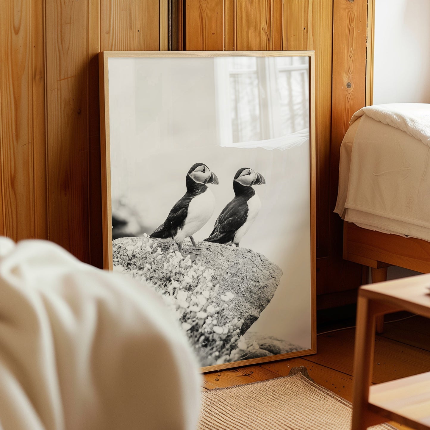 Black and White Puffins Print – Wildlife Photography Wall Art