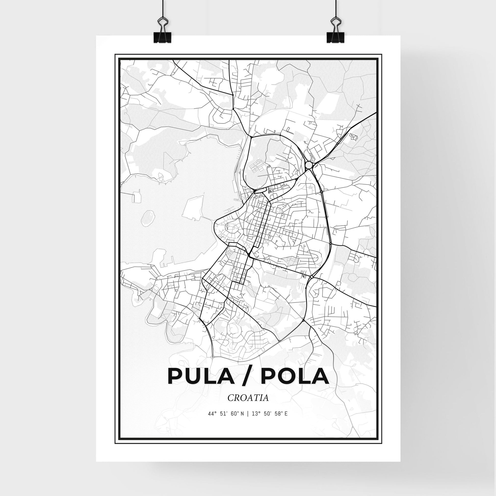 Pula/Pola Croatia - Premium City Map Poster