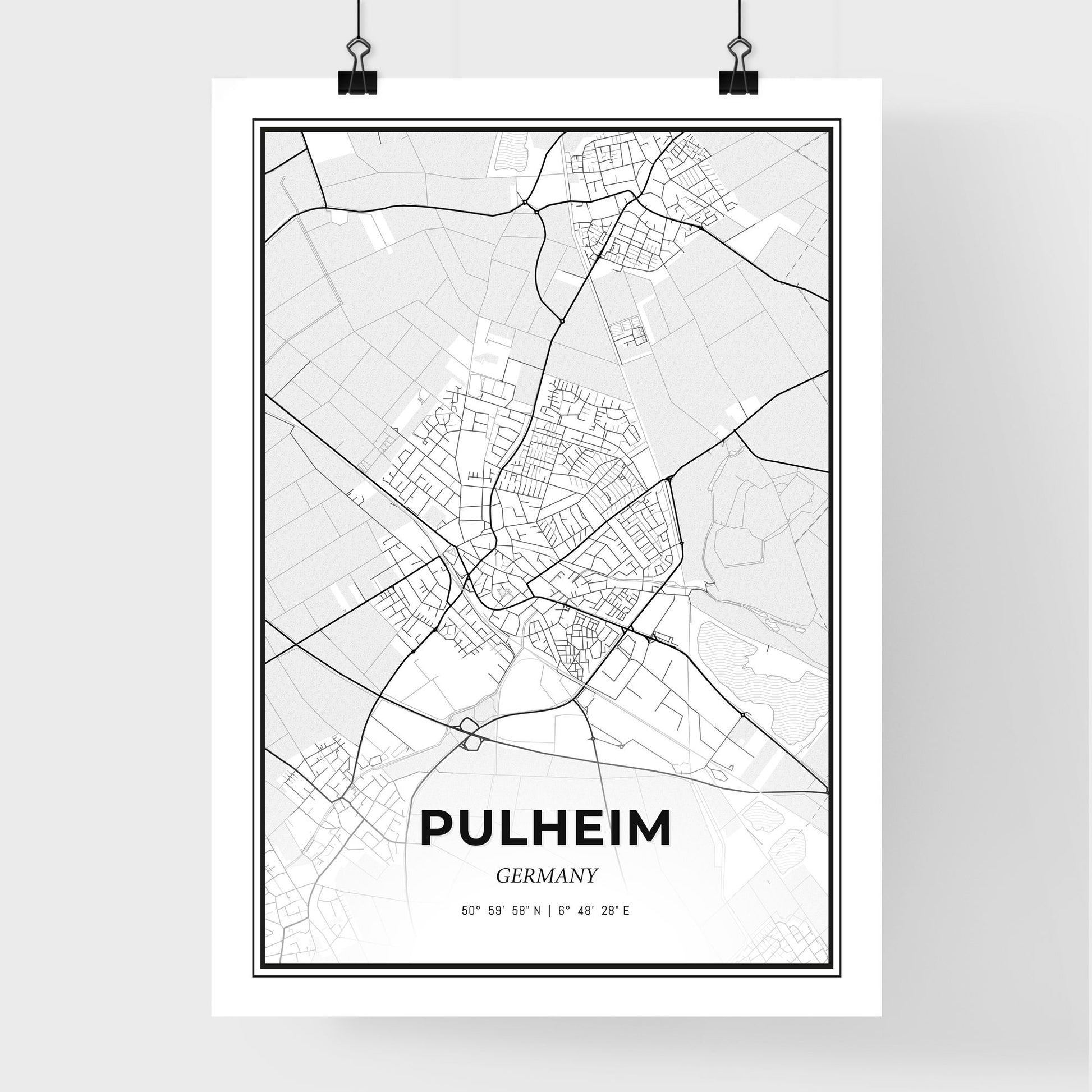 Pulheim Germany - Premium City Map Poster