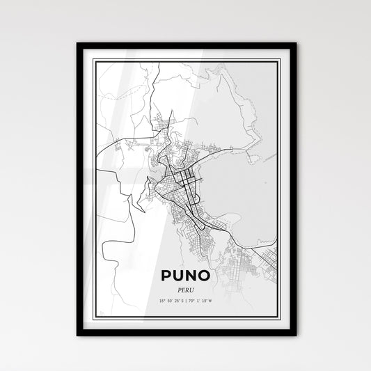 Puno Peru - Scandinavian Style City Map for Modern Home Decor