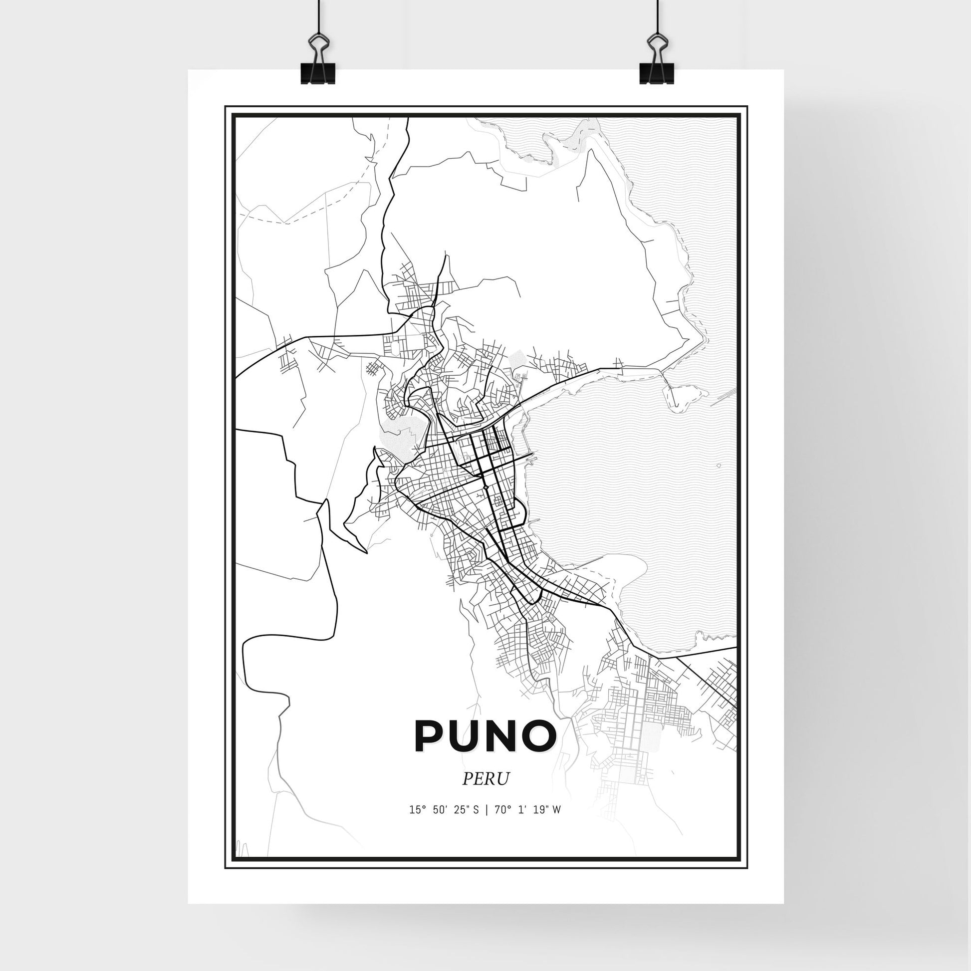 Puno Peru - Premium City Map Poster