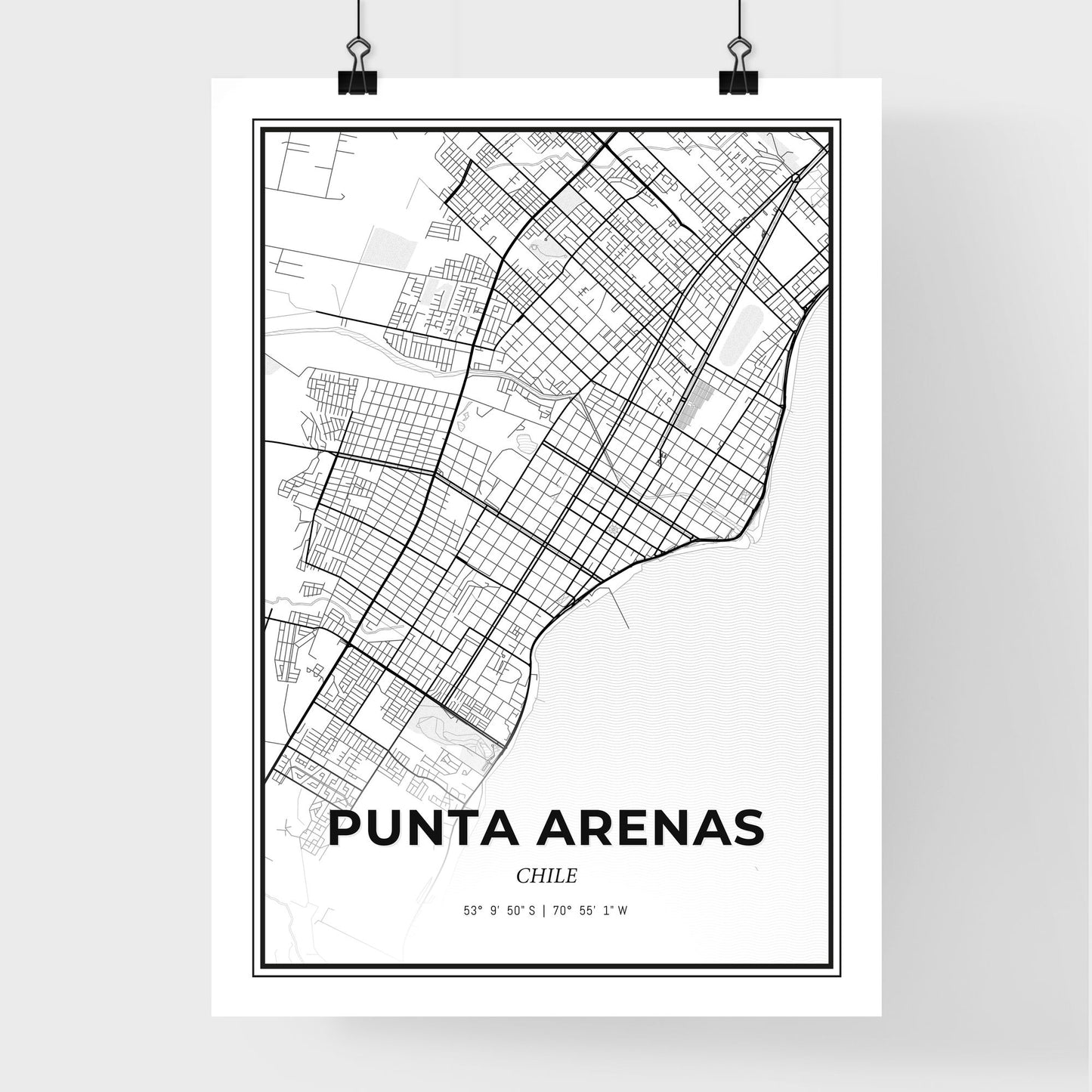 Punta Arenas Chile - Premium City Map Poster