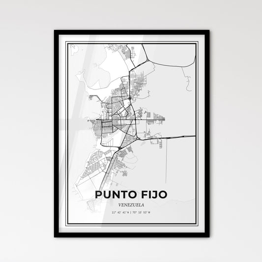 Punto Fijo Venezuela - Scandinavian Style City Map for Modern Home Decor