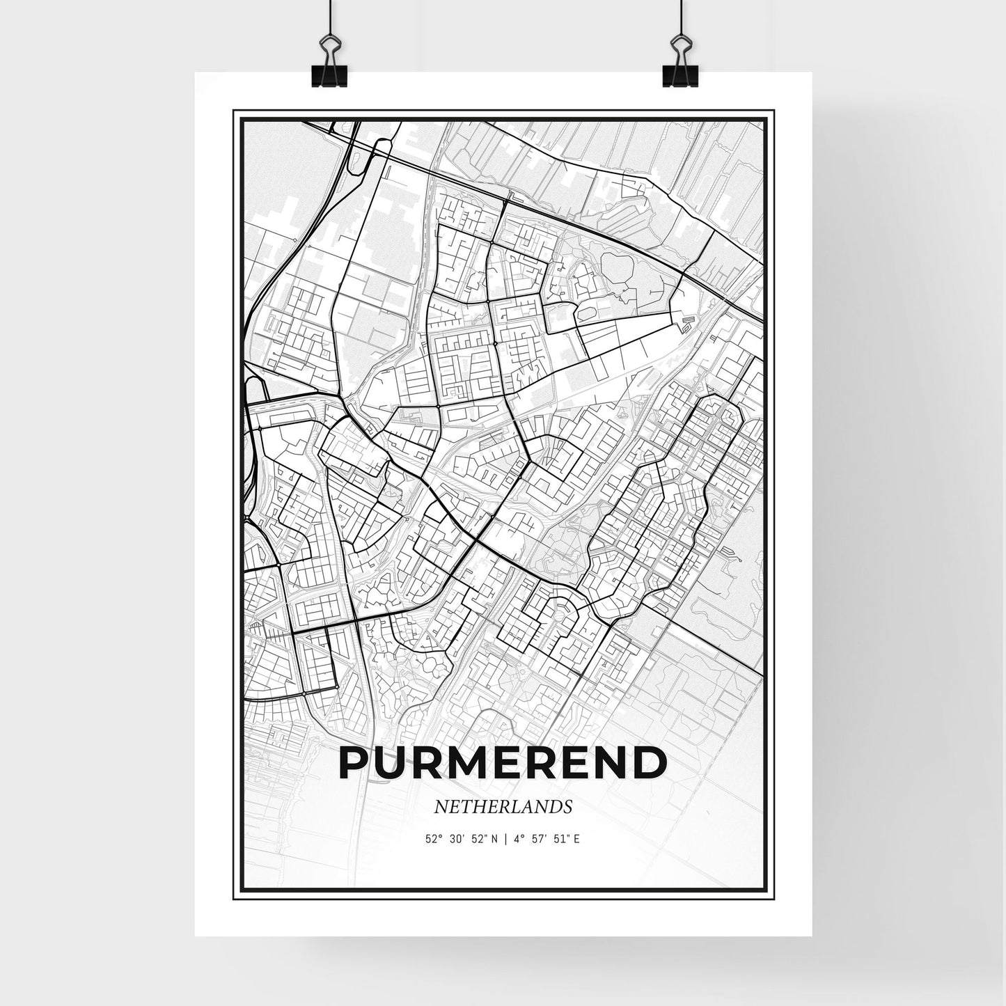  Purmerend Netherlands - Premium City Map Poster