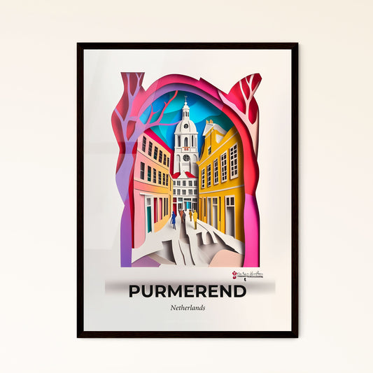 Vivid Purmerend, Netherlands - a paper cut of a city with a clock tower