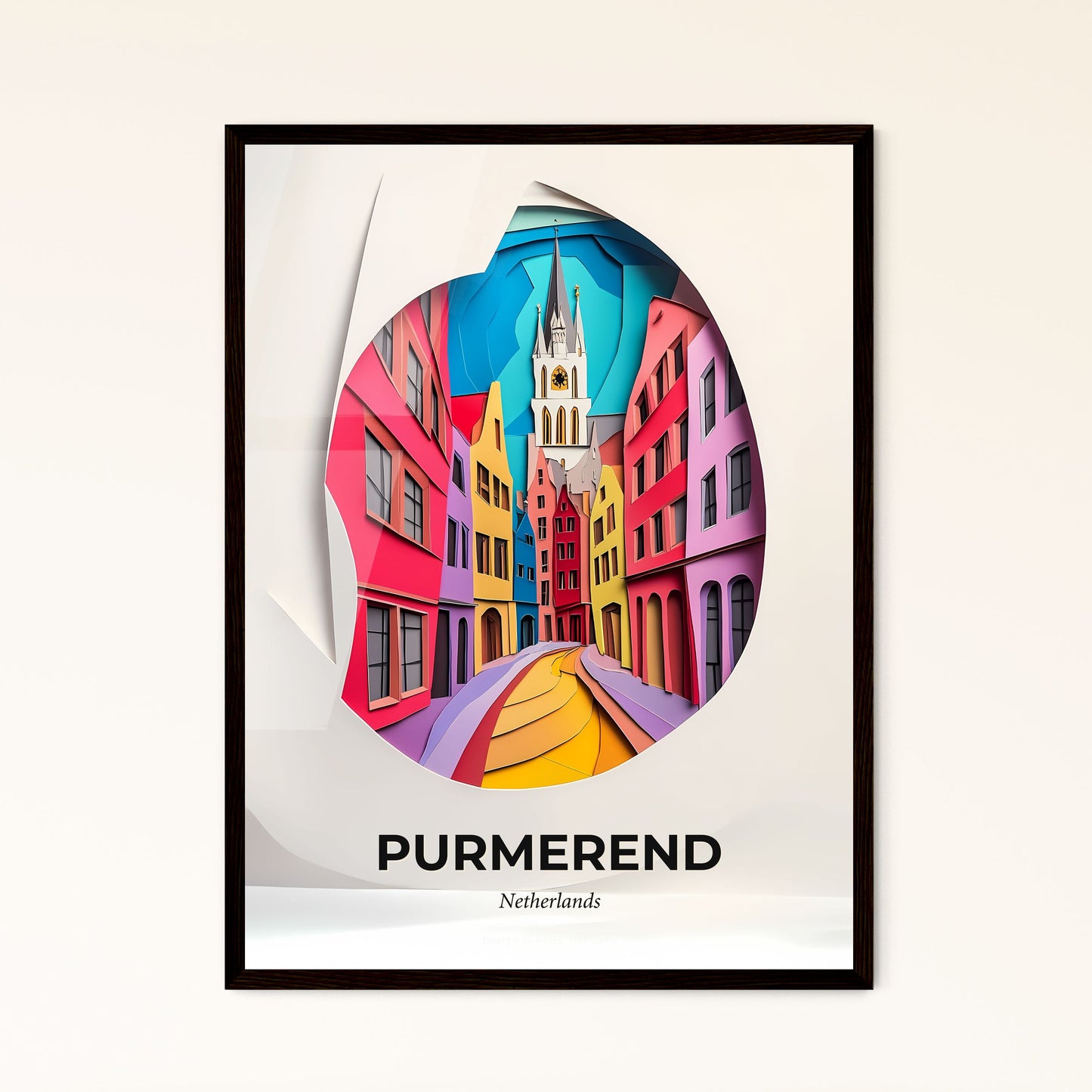 Vivid Purmerend, Netherlands - a paper cut of a city with a clock tower