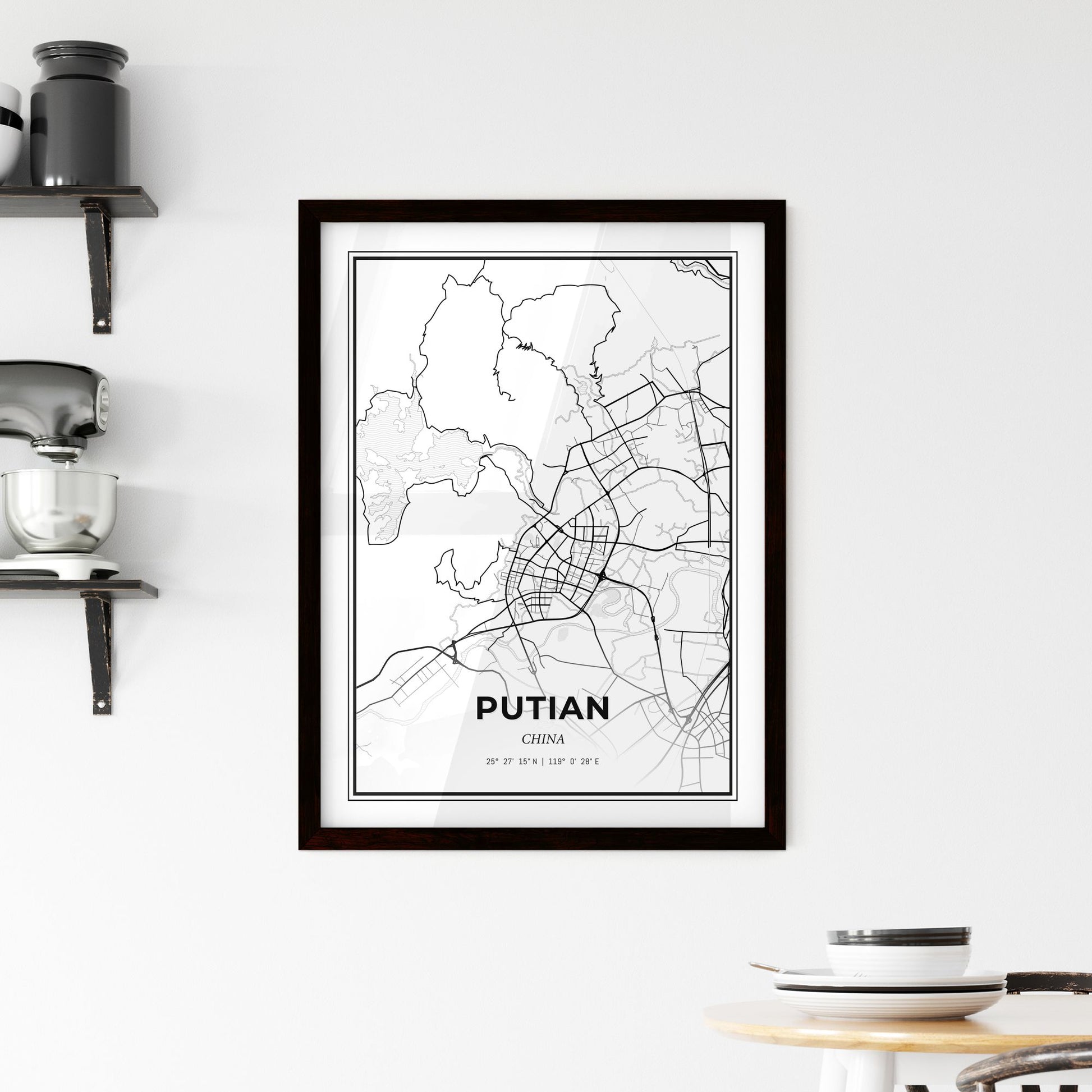 Putian China - Minimal City Map