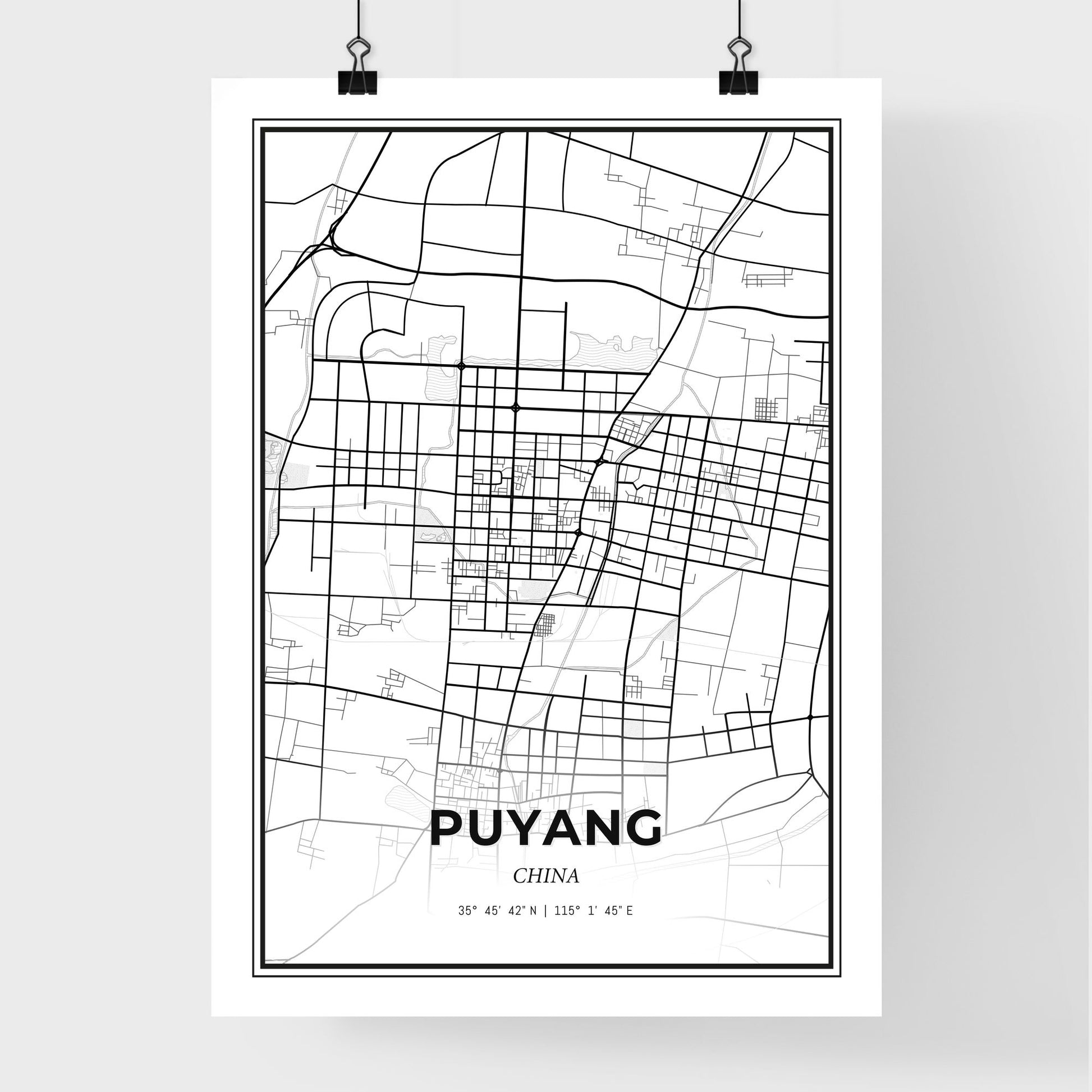 Puyang China - Premium City Map Poster