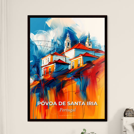 Vibrant Póvoa De Santa Iria, Portugal - A Painting Of A Building On A Hill