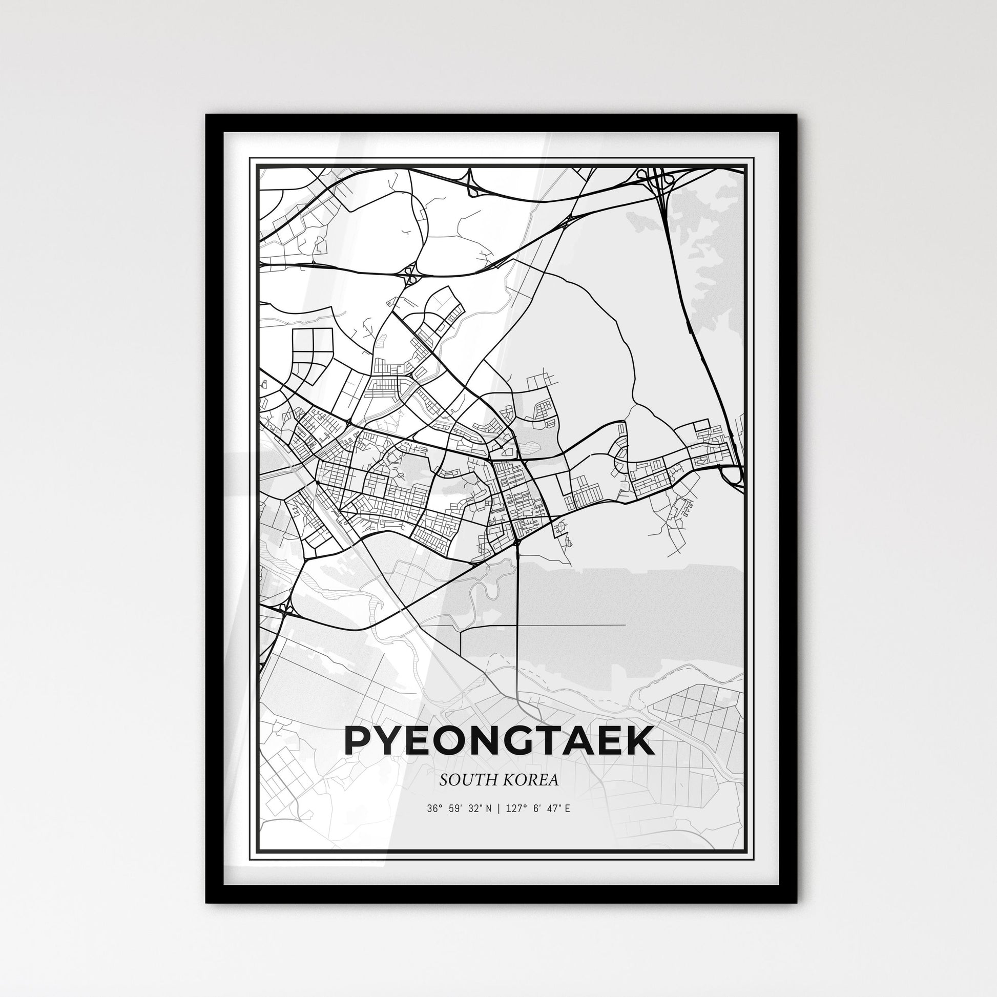 Pyeongtaek South Korea - Scandinavian Style City Map for Modern Home Decor