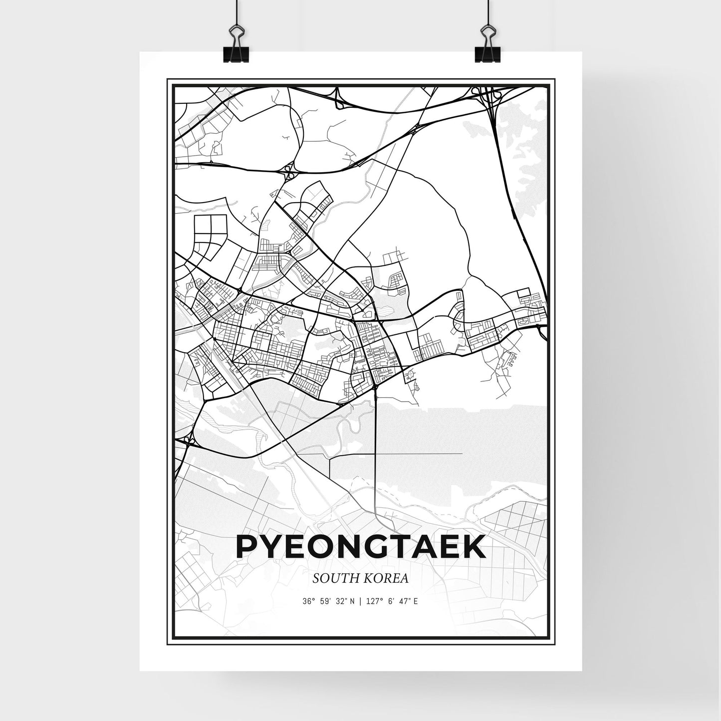 Pyeongtaek South Korea - Premium City Map Poster