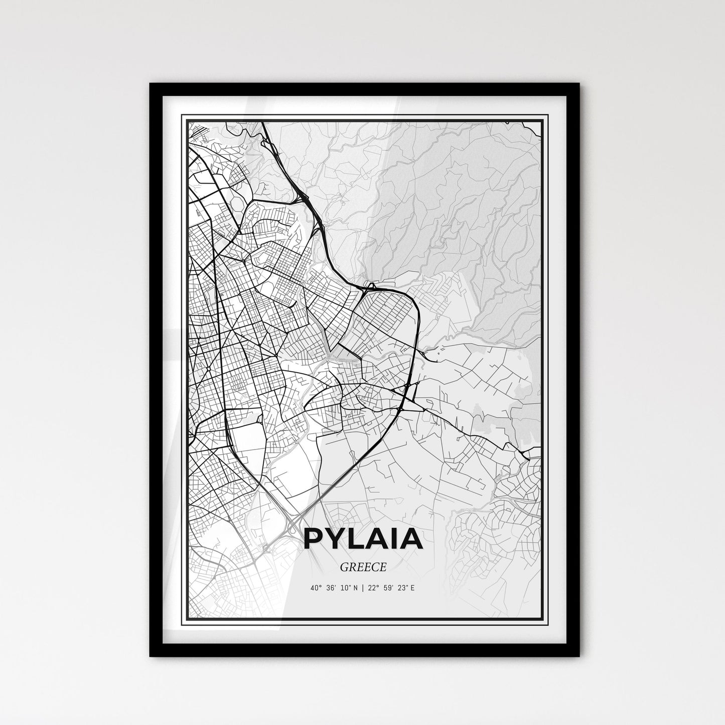 Pylaia Greece - Scandinavian Style City Map for Modern Home Decor