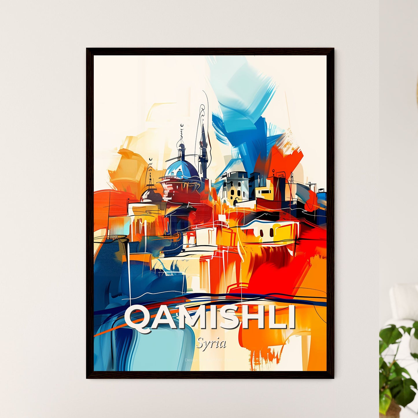 Vibrant Qamishli, Syria - A Painting Of A City