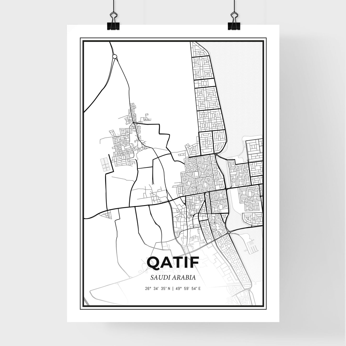 Qatif Saudi Arabia - Premium City Map Poster