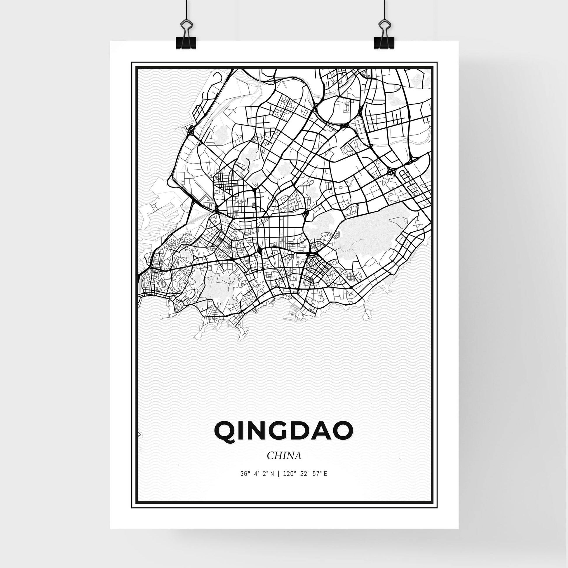 Qingdao China - Premium City Map Poster