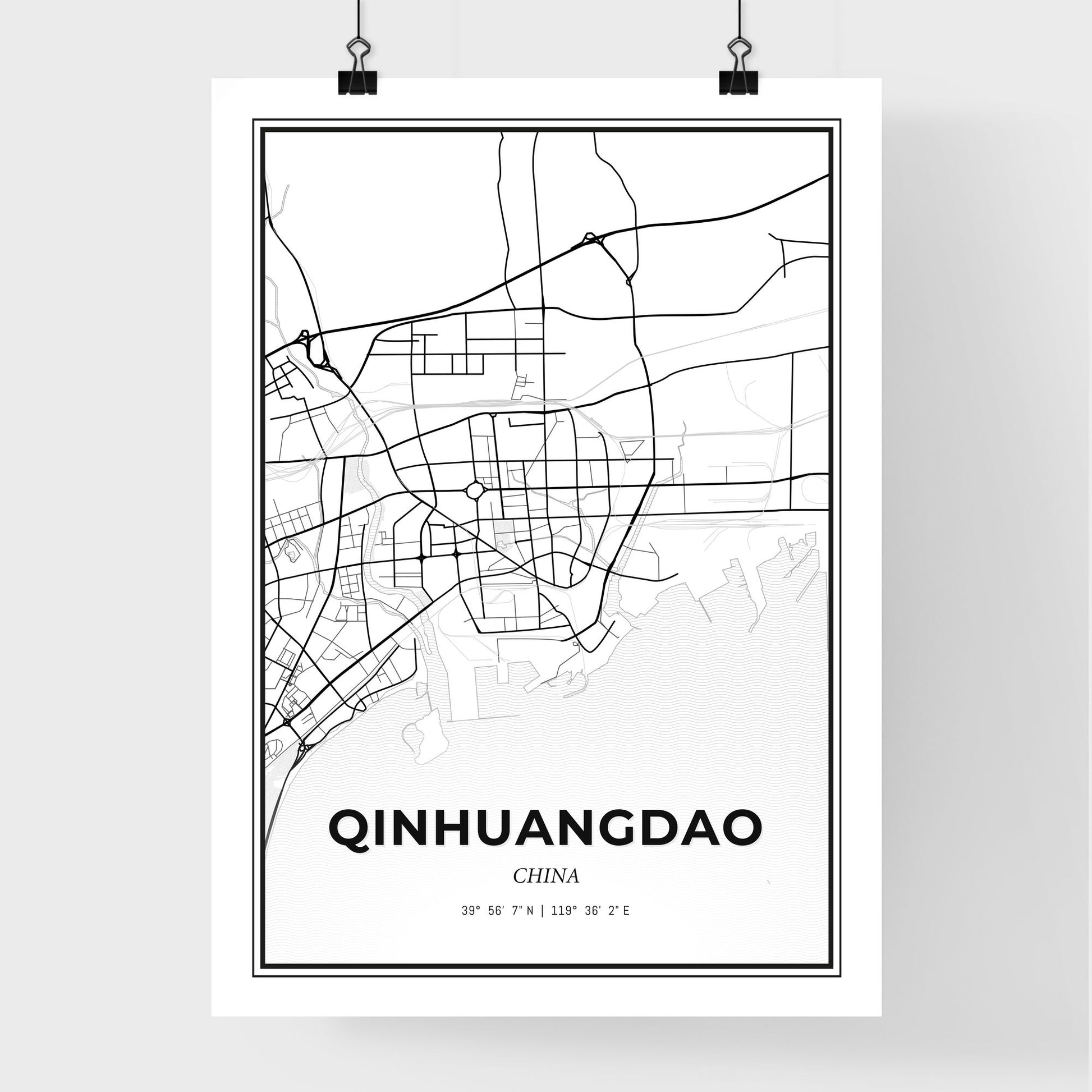 Qinhuangdao China - Premium City Map Poster