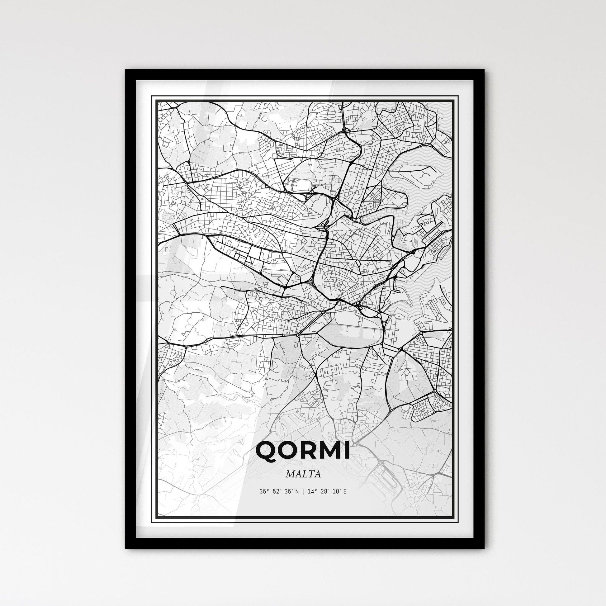  Qormi Malta - Scandinavian Style City Map for Modern Home Decor