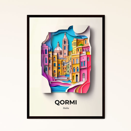 Vivid Qormi, Malta - a paper cut of a city with a fountain