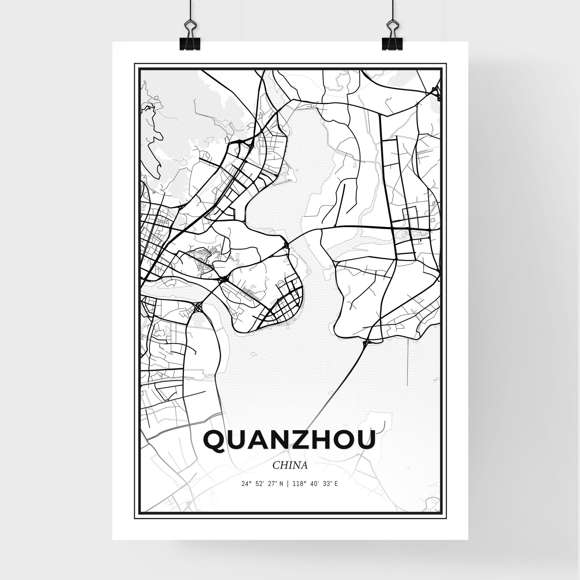 Quanzhou China - Premium City Map Poster