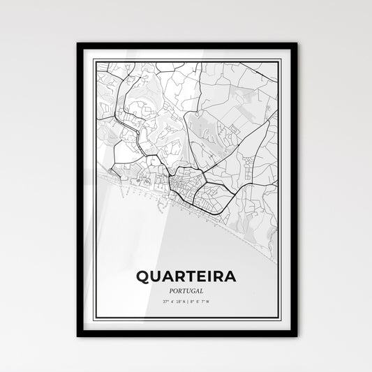 Quarteira Portugal - Scandinavian Style City Map for Modern Home Decor